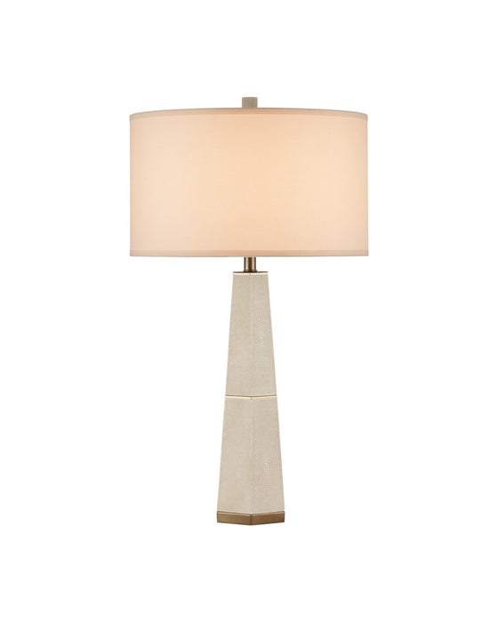 Currey and Company - 6000-1082 - One Light Table Lamp - Galuchat - Ivory Faux Shagreen / Brass