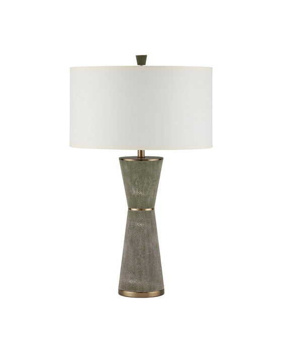 Currey and Company - 6000-1084 - One Light Table Lamp - Galuchat - Green Faux Shagreen / Brass