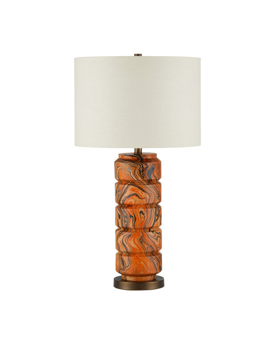 Currey and Company - 6000-1087 - One Light Table Lamp - Crantock - Marbelized Orange