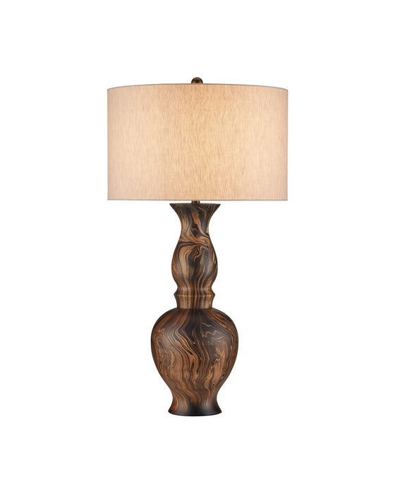 Currey and Company - 6000-1088 - One Light Table Lamp - Carterton - Marbleized Brown