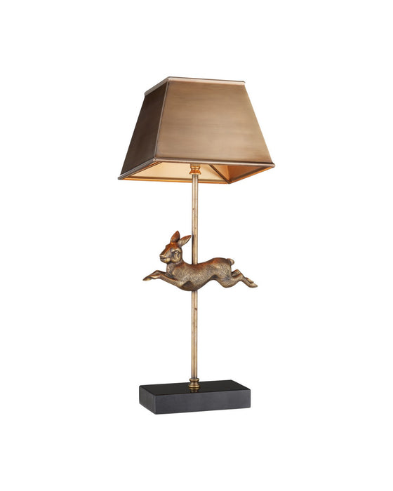 Currey and Company - 6000-1094 - One Light Table Lamp - Patter - Vintage Brass / Black