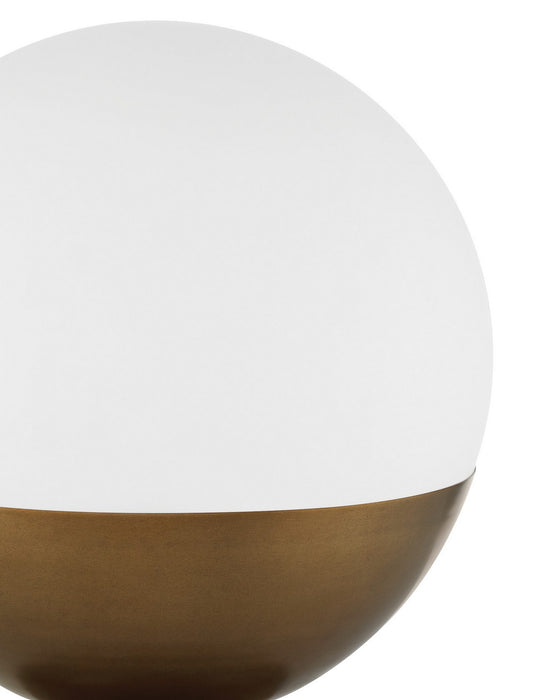 Currey and Company - 6000-1103 - LED Table Lamp - Orbis - Textured Antique Brass / Milk / Natural