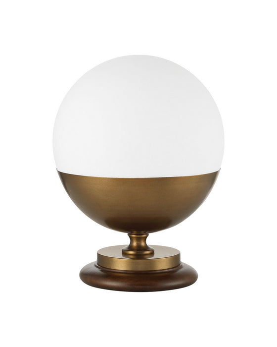 Currey and Company - 6000-1103 - LED Table Lamp - Orbis - Textured Antique Brass / Milk / Natural