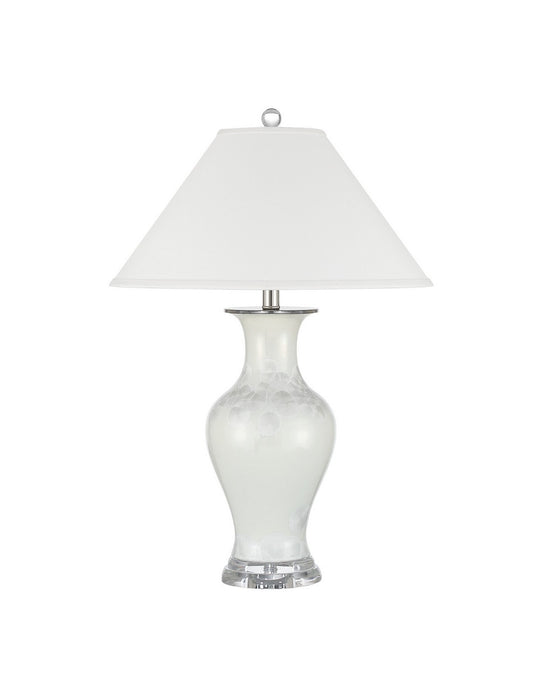Currey and Company - 6000-1109 - One Light Table Lamp - Crystalline - Off-White / Clear