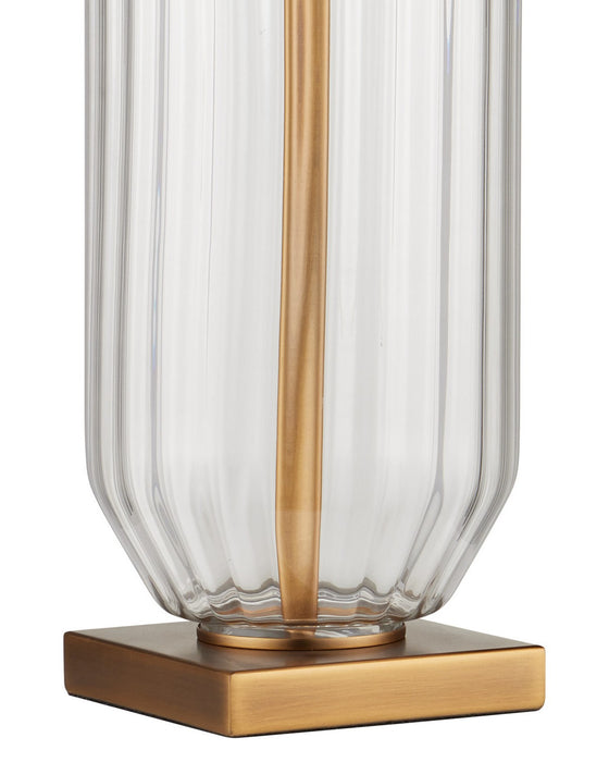 Currey and Company - 6000-1118 - One Light Table Lamp - Entasis - Clear / Aged Brass