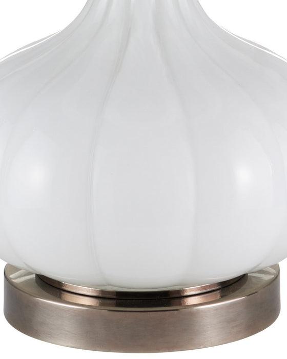 Currey and Company - 6000-1120 - One Light Table Lamp - Blanche - Milky White / Brushed Black Nickel