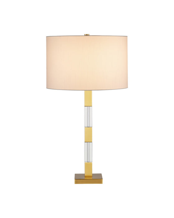 Currey and Company - 6000-1125 - One Light Table Lamp - Toshiro - Clear / Satin Brass