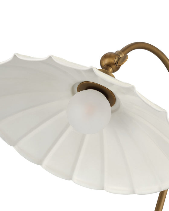 Currey and Company - 6700-0029 - LED Table Lamp - Springe - White / Antique Brass