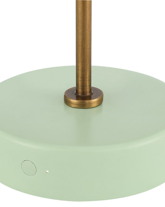 Currey and Company - 6700-0030 - LED Table Lamp - Springe - Green / Antique Brass
