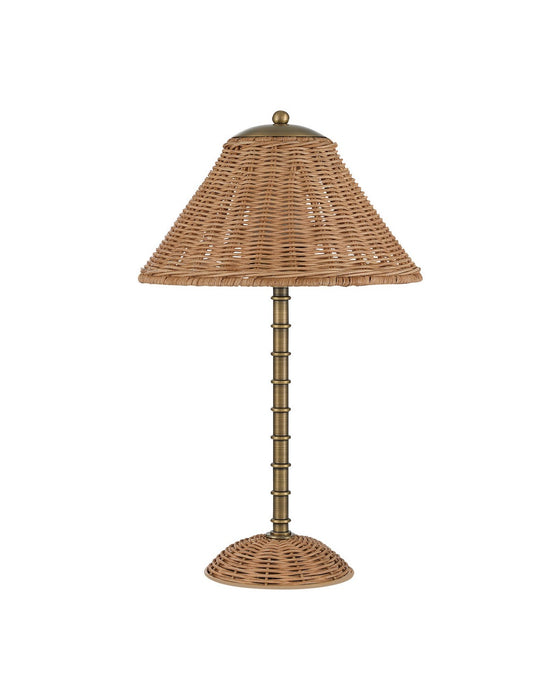 Currey and Company - 6700-0033 - One Light Table Lamp - Skitter - Natural / Antique Brass