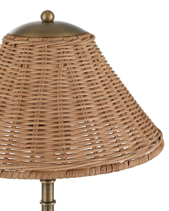 Currey and Company - 6700-0033 - One Light Table Lamp - Skitter - Natural / Antique Brass