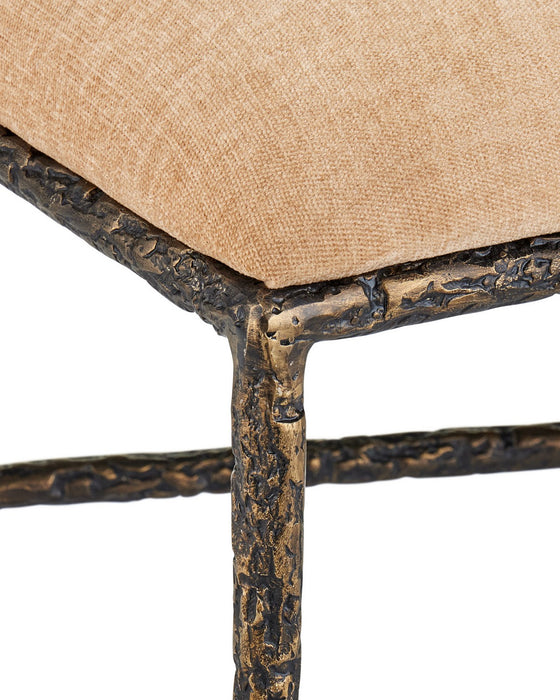 Currey and Company - 7000-1272 - Bench - Fuso - Dark Beige / Antique Bronze