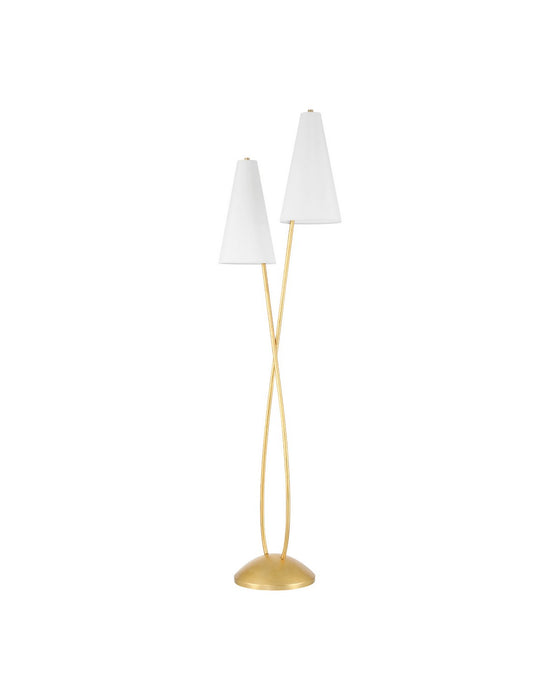 Currey and Company - 8000-0183 - LED Floor Lamp - Pas de Deux - Contemporary Gold Leaf