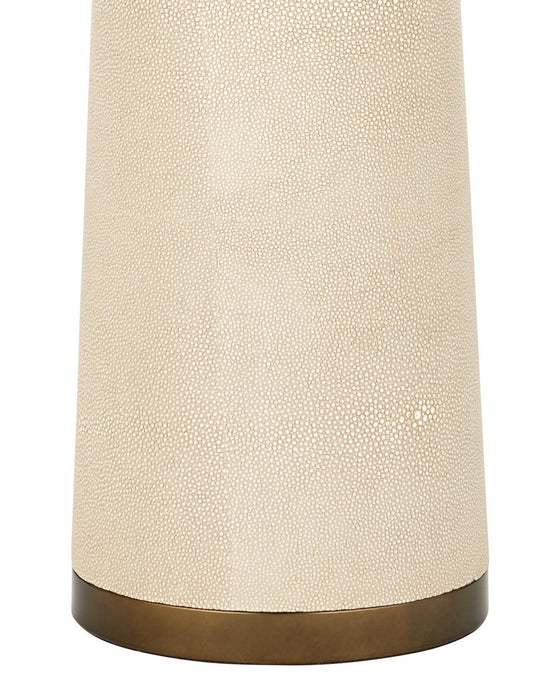 Currey and Company - 8000-0188 - One Light Floor Lamp - Galuchat - Ivory Faux Shagreen / Brass