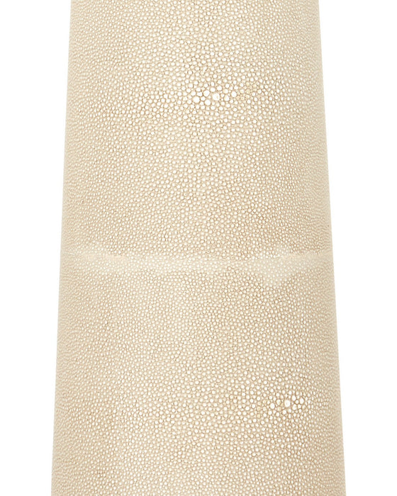 Currey and Company - 8000-0188 - One Light Floor Lamp - Galuchat - Ivory Faux Shagreen / Brass
