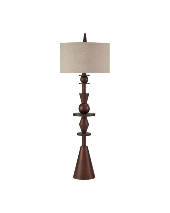 Currey and Company - 8000-0192 - One Light Floor Lamp - Cipher - Walnut Brown