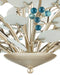 Currey and Company - 9000-1426 - Six Light Chandelier - Winterberry - Frosted / Blue / Contemporary Silver Leaf