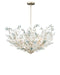Currey and Company - 9000-1426 - Six Light Chandelier - Winterberry - Frosted / Blue / Contemporary Silver Leaf