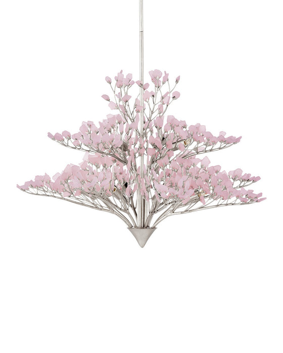 Currey and Company - 9000-1427 - 12 Light Chandelier - Fiorella - Pink / Contemporary Silver Leaf