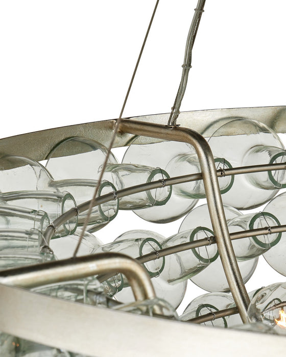 Currey and Company - 9000-1428 - Six Light Chandelier - Eau de Vie - Clear / Contemporary Silver Leaf / Contemporary Silver