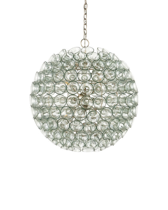 Currey and Company - 9000-1429 - Nine Light Chandelier - Eau de Vie - Clear / Contemporary Silver Leaf / Contemporary Silver