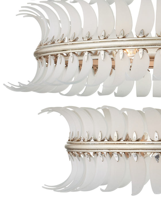 Currey and Company - 9000-1431 - 12 Light Chandelier - Capheira - Frosted / Contemporary Silver Leaf / Contemporary Silver
