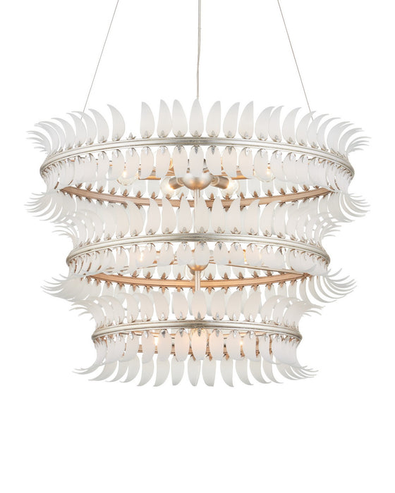 Currey and Company - 9000-1431 - 12 Light Chandelier - Capheira - Frosted / Contemporary Silver Leaf / Contemporary Silver