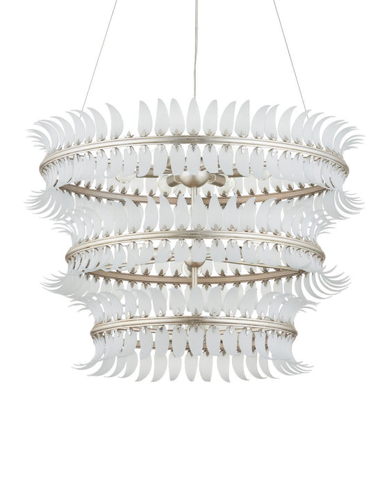 Currey and Company - 9000-1431 - 12 Light Chandelier - Capheira - Frosted / Contemporary Silver Leaf / Contemporary Silver