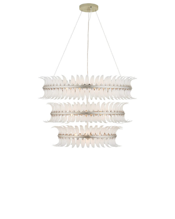 Currey and Company - 9000-1431 - 12 Light Chandelier - Capheira - Frosted / Contemporary Silver Leaf / Contemporary Silver