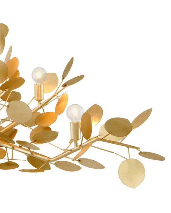 Currey and Company - 9000-1433 - Six Light Chandelier - Lunaria - Contemporary Gold Leaf