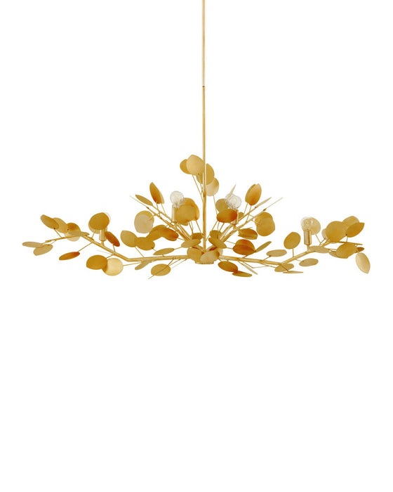 Currey and Company - 9000-1433 - Six Light Chandelier - Lunaria - Contemporary Gold Leaf