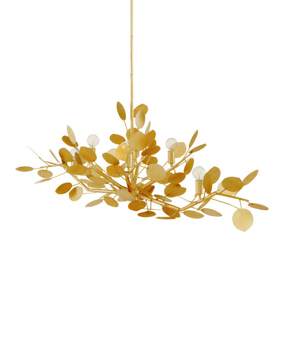 Currey and Company - 9000-1433 - Six Light Chandelier - Lunaria - Contemporary Gold Leaf