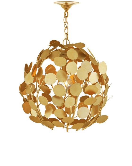 Currey and Company - 9000-1436 - One Light Chandelier - Lunaria - Contemporary Gold Leaf
