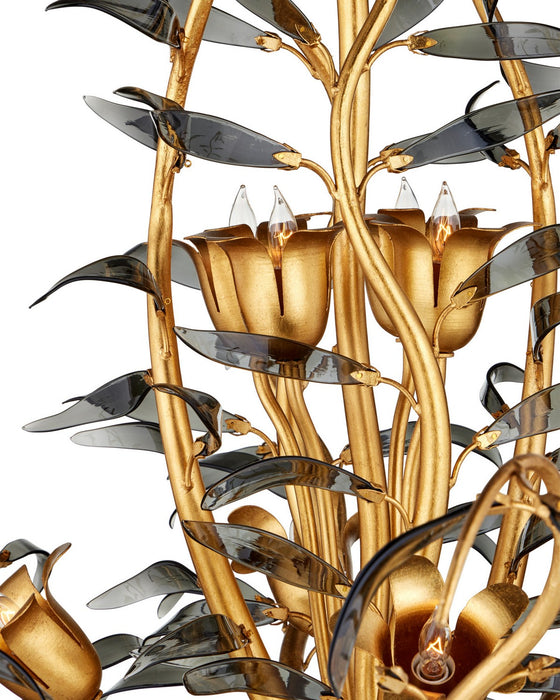 Currey and Company - 9000-1437 - Eight Light Chandelier - Odile - Black / Contemporary Gold Leaf / Contemporary Gold