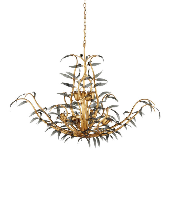 Currey and Company - 9000-1437 - Eight Light Chandelier - Odile - Black / Contemporary Gold Leaf / Contemporary Gold