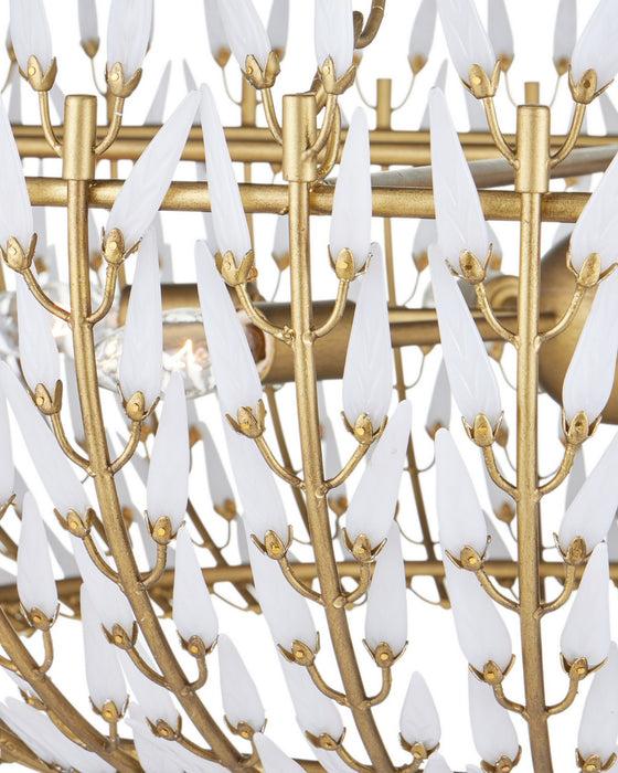 Currey and Company - 9000-1439 - Six Light Chandelier - Magnum Opus - White / Brass
