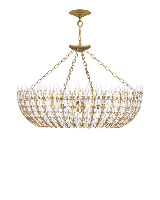 Currey and Company - 9000-1439 - Six Light Chandelier - Magnum Opus - White / Brass