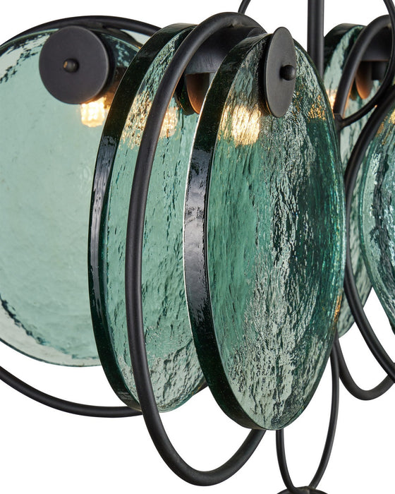 Currey and Company - 9000-1442 - Four Light Chandelier - Vesica Piscis - Clear / Blacksmith