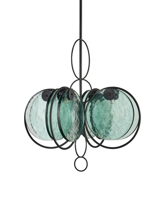 Currey and Company - 9000-1442 - Four Light Chandelier - Vesica Piscis - Clear / Blacksmith
