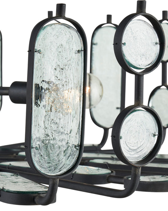 Currey and Company - 9000-1445 - Six Light Chandelier - Ettore - Clear / Blacksmith