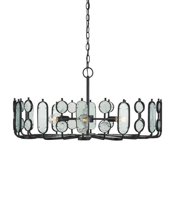 Currey and Company - 9000-1445 - Six Light Chandelier - Ettore - Clear / Blacksmith