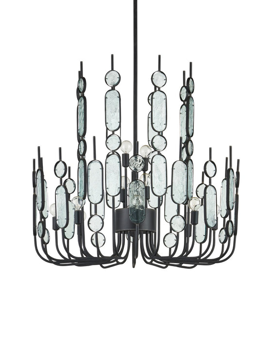 Currey and Company - 9000-1446 - 12 Light Chandelier - Ettore - Clear / Blacksmith