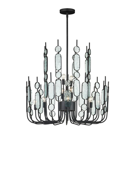 Currey and Company - 9000-1446 - 12 Light Chandelier - Ettore - Clear / Blacksmith