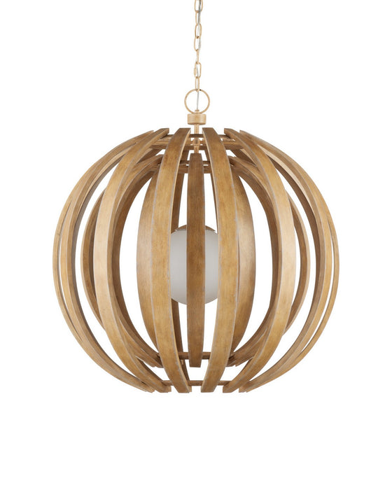 Currey and Company - 9000-1447 - One Light Chandelier - Dryad - Natural Ash / Frosted White