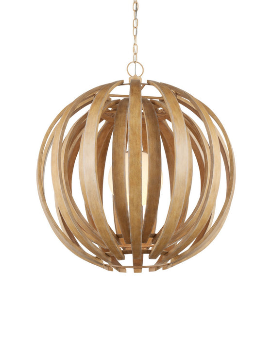 Currey and Company - 9000-1447 - One Light Chandelier - Dryad - Natural Ash / Frosted White