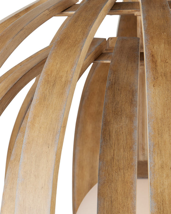 Currey and Company - 9000-1447 - One Light Chandelier - Dryad - Natural Ash / Frosted White