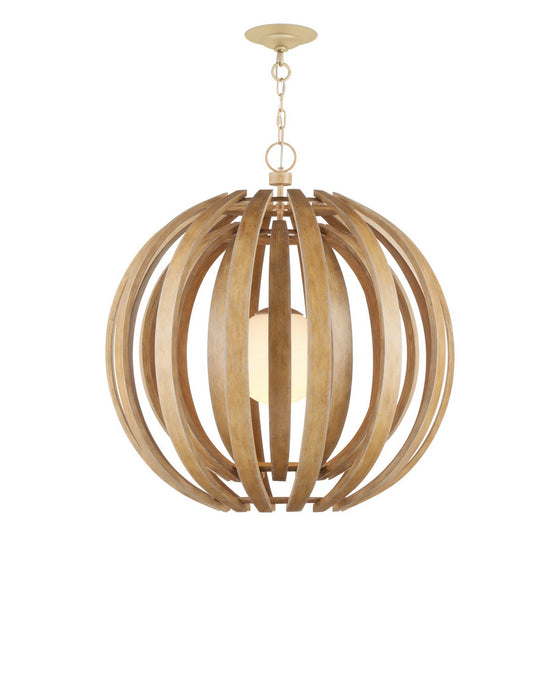 Currey and Company - 9000-1447 - One Light Chandelier - Dryad - Natural Ash / Frosted White