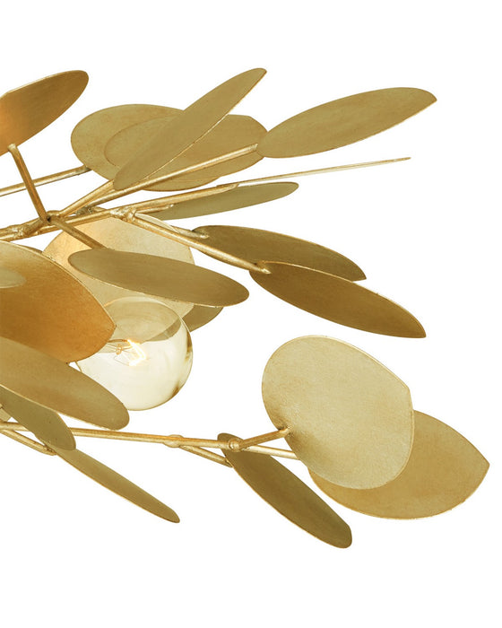 Currey and Company - 9000-1449 - Three Light Semi-Flush Mount - Lunaria - Contemporary Gold Leaf