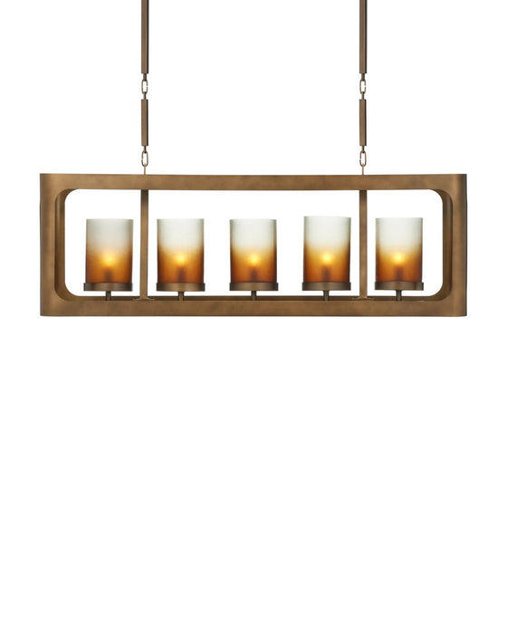 Currey and Company - 9000-1451 - Five Light Chandelier - Tenebroso - Smoke Gold / Gold Luster