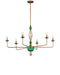 Currey and Company - 9000-1453 - Six Light Chandelier - Grasmere - Green / Aged Gold / Gold Luster